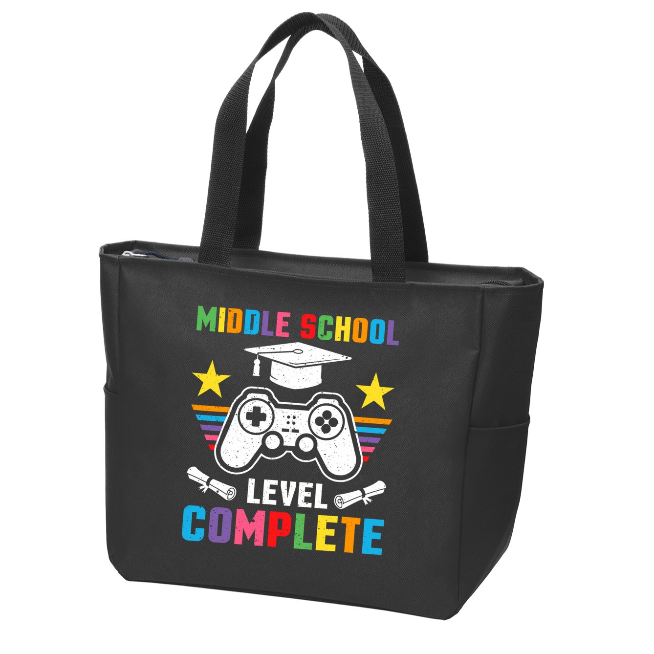 Middle School Level Complete Graduation Class 2025 Gamer  Zip Tote Bag