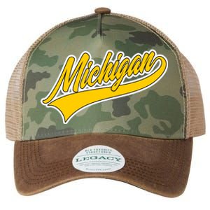 Michigan Script Logo Legacy Tie Dye Trucker Hat