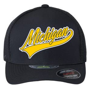 Michigan Script Logo Flexfit Unipanel Trucker Cap