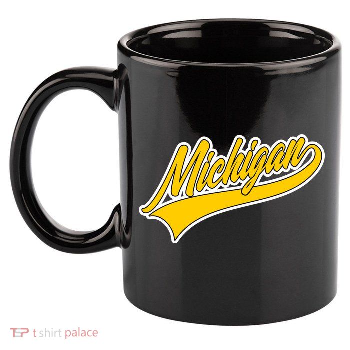 Michigan Script Logo 11oz C Handle Ceramic Mug