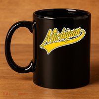 Michigan Script Logo 11oz C Handle Ceramic Mug