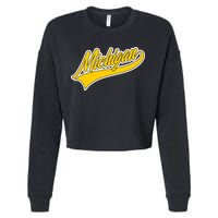 Michigan Script Logo Cropped Pullover Crew