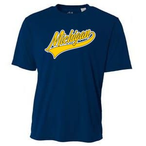 Michigan Script Logo Cooling Performance Crew T-Shirt