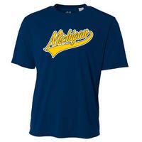 Michigan Script Logo Cooling Performance Crew T-Shirt