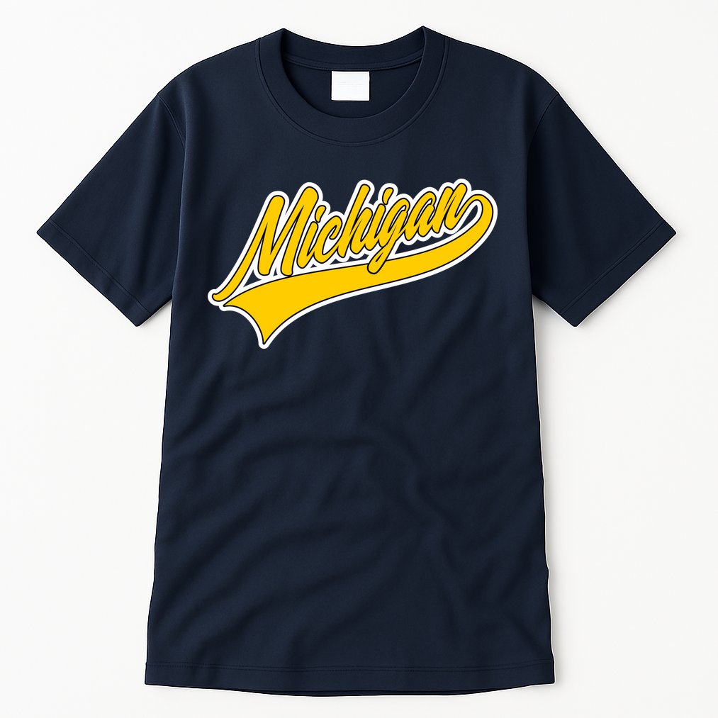 Michigan Script Logo Tall T-Shirt