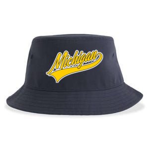 Michigan Script Logo Sustainable Bucket Hat