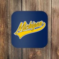 Michigan Script Logo Coaster