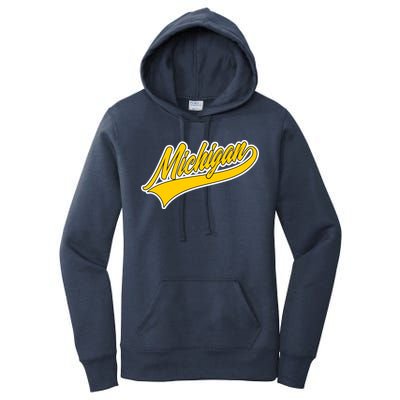 Michigan Script Logo Women's Pullover Hoodie