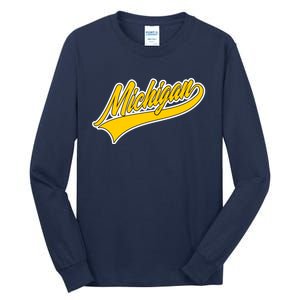 Michigan Script Logo Tall Long Sleeve T-Shirt