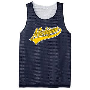 Michigan Script Logo Mesh Reversible Basketball Jersey Tank