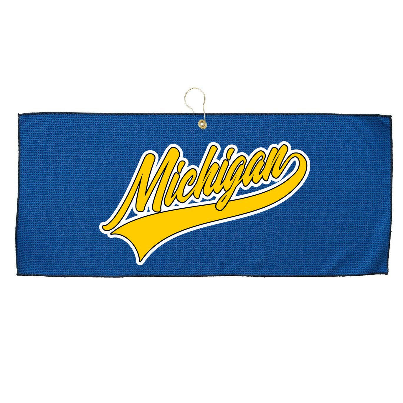 Michigan Script Logo Large Microfiber Waffle Golf Towel