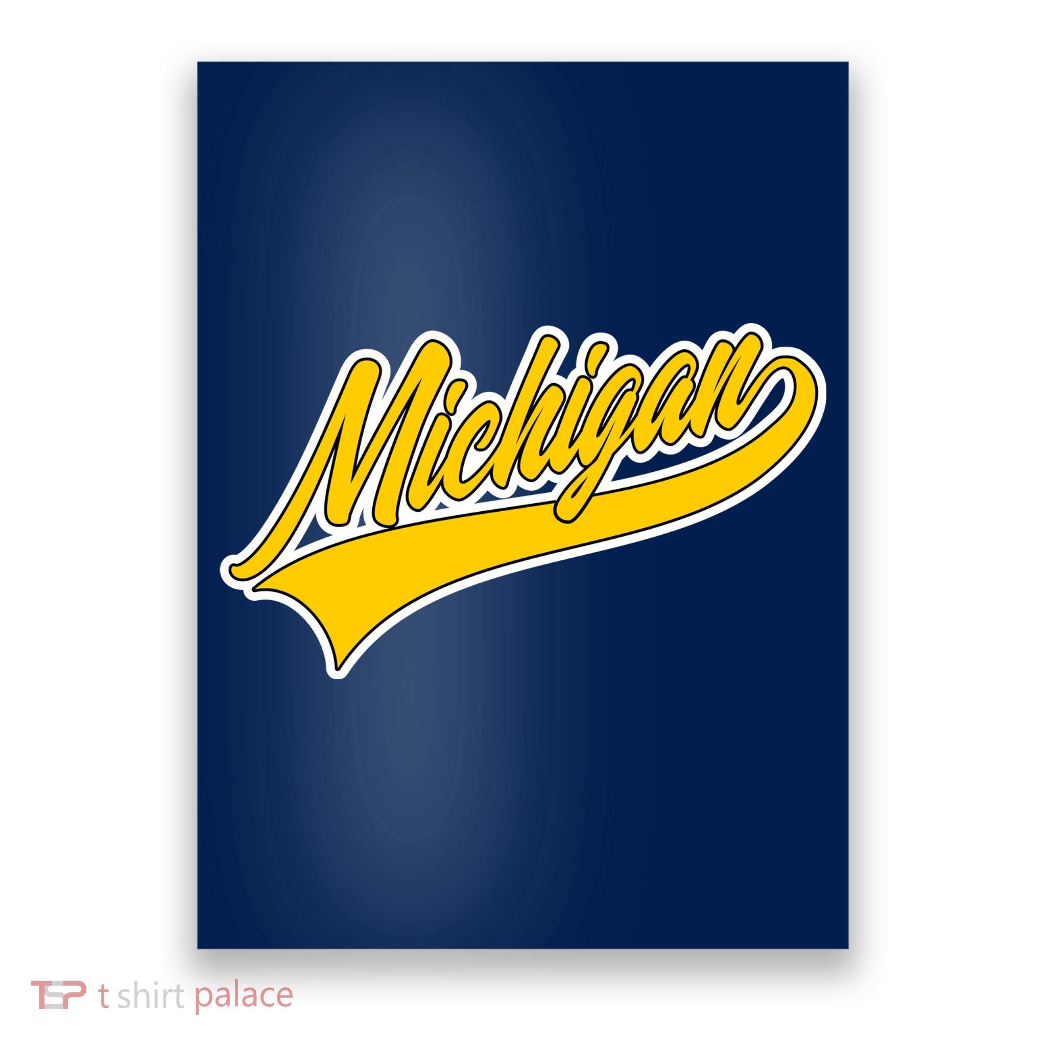 Michigan Script Logo Poster