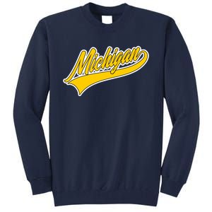 Michigan Script Logo Tall Sweatshirt