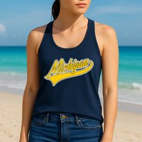 Michigan Script Logo Womens Tank Top