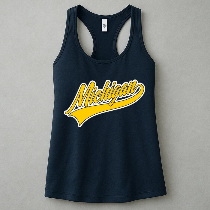 Michigan Script Logo Womens Tank Top