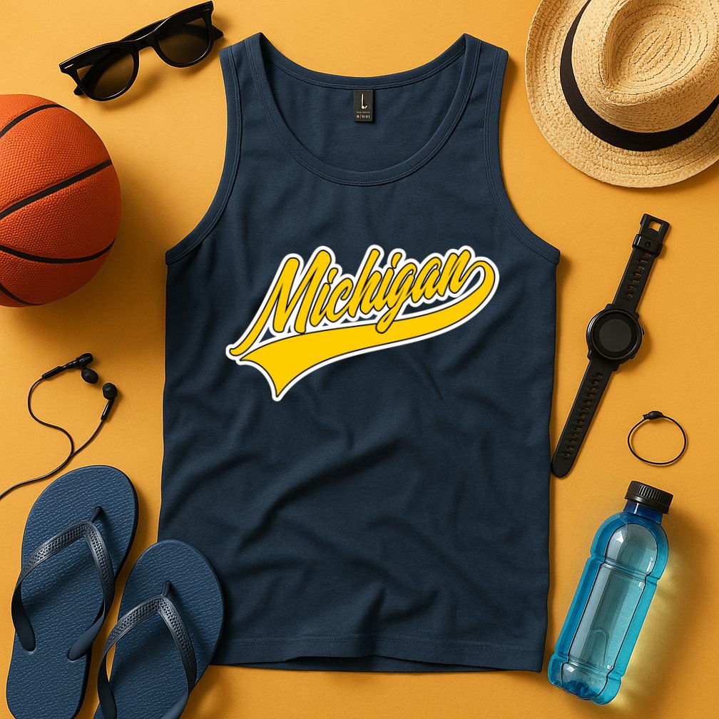 Michigan Script Logo Tank Top
