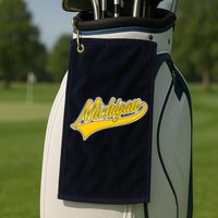 Michigan Script Logo Golf Towel