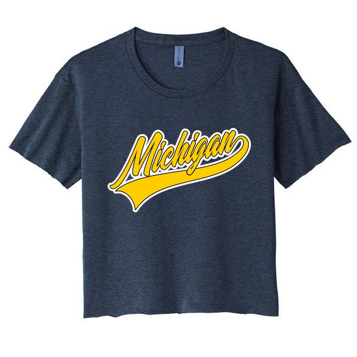 Michigan Script Logo Crop Top