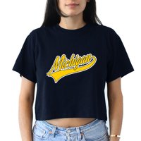 Michigan Script Logo Crop Top