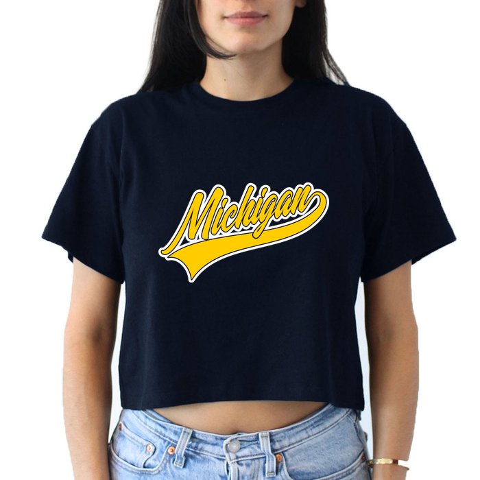 Michigan Script Logo Crop Top