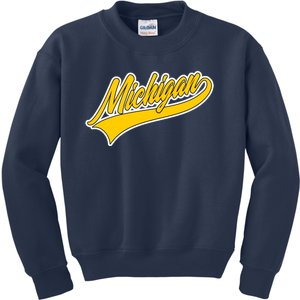 Michigan Script Logo Kids Sweatshirt