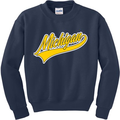 Michigan Script Logo Kids Sweatshirt