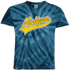 Michigan Script Logo Kids Tie-Dye T-Shirt