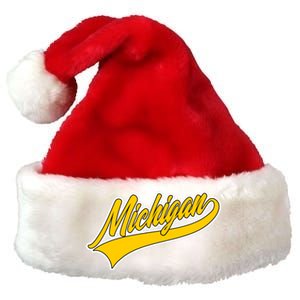 Michigan Script Logo Premium Christmas Santa Hat