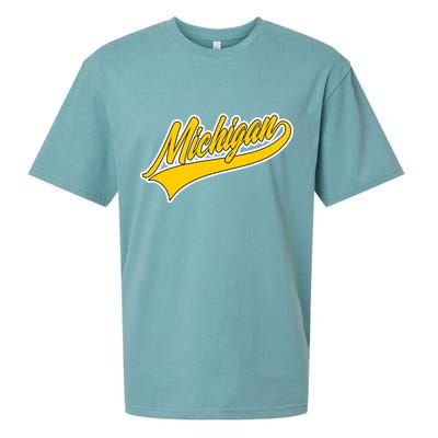 Michigan Script Logo Sueded Cloud Jersey T-Shirt