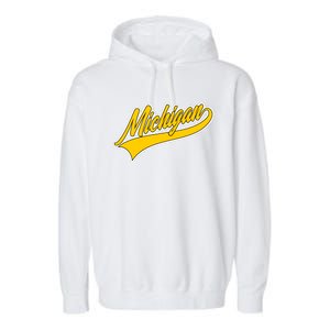 Michigan Script Logo Garment-Dyed Fleece Hoodie