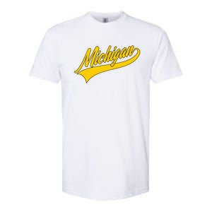 Michigan Script Logo Softstyle CVC T-Shirt