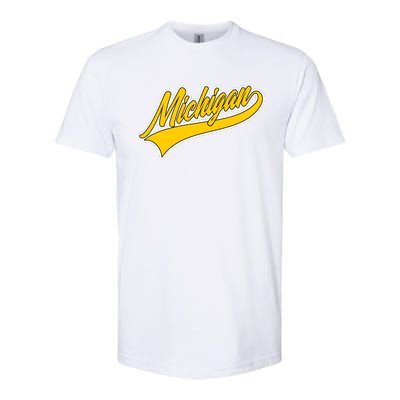 Michigan Script Logo Softstyle® CVC T-Shirt