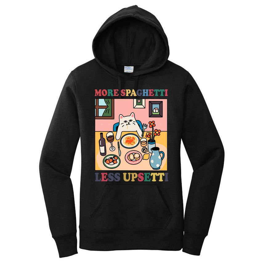 More Spaghetti Less Upsetti Cat Women's Pullover Hoodie