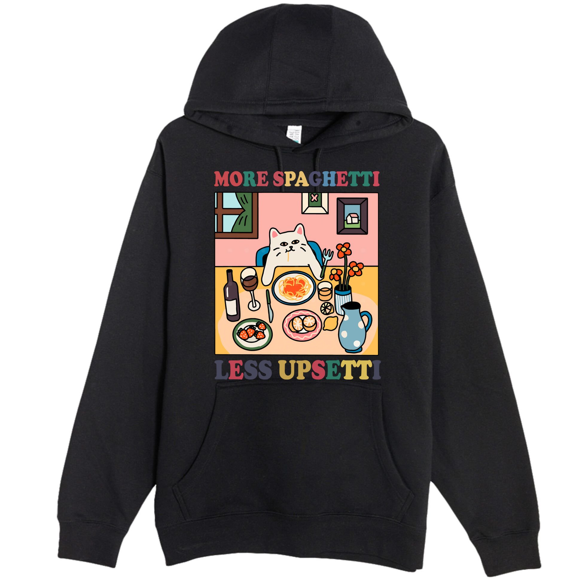 More Spaghetti Less Upsetti Cat Premium Pullover Hoodie