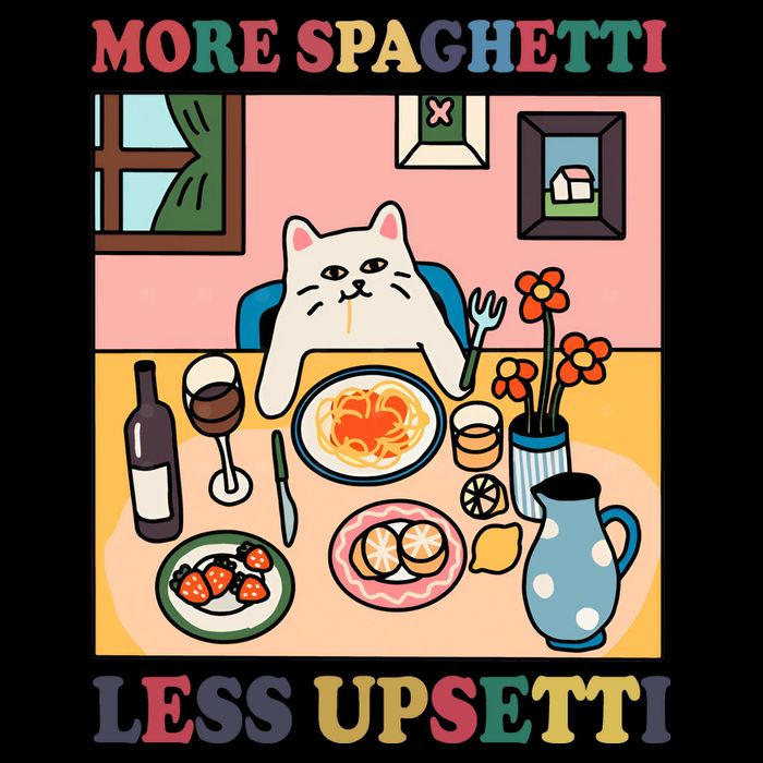 More Spaghetti Less Upsetti Cat Youth Performance Sprint T-Shirt