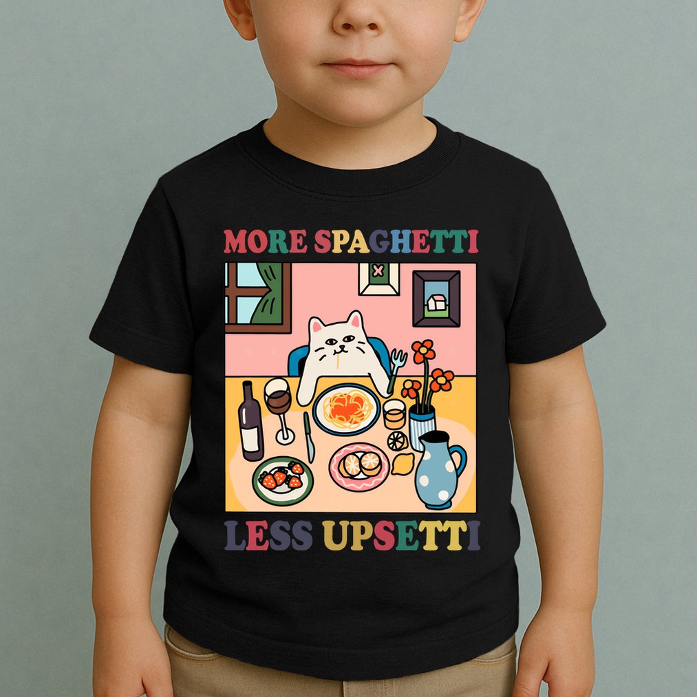 More Spaghetti Less Upsetti Cat Toddler T-Shirt