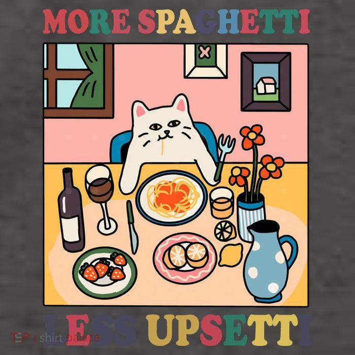 More Spaghetti Less Upsetti Cat Vector Backpack