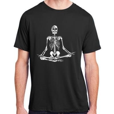 Meditating Skeleton Lazy Halloween Costume Funny Skull Yoga Adult ChromaSoft Performance T-Shirt