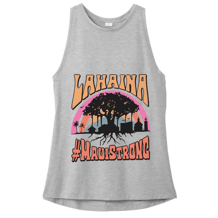 Maui Strong Lahaina Banyan Tree Ladies PosiCharge Tri-Blend Wicking Tank