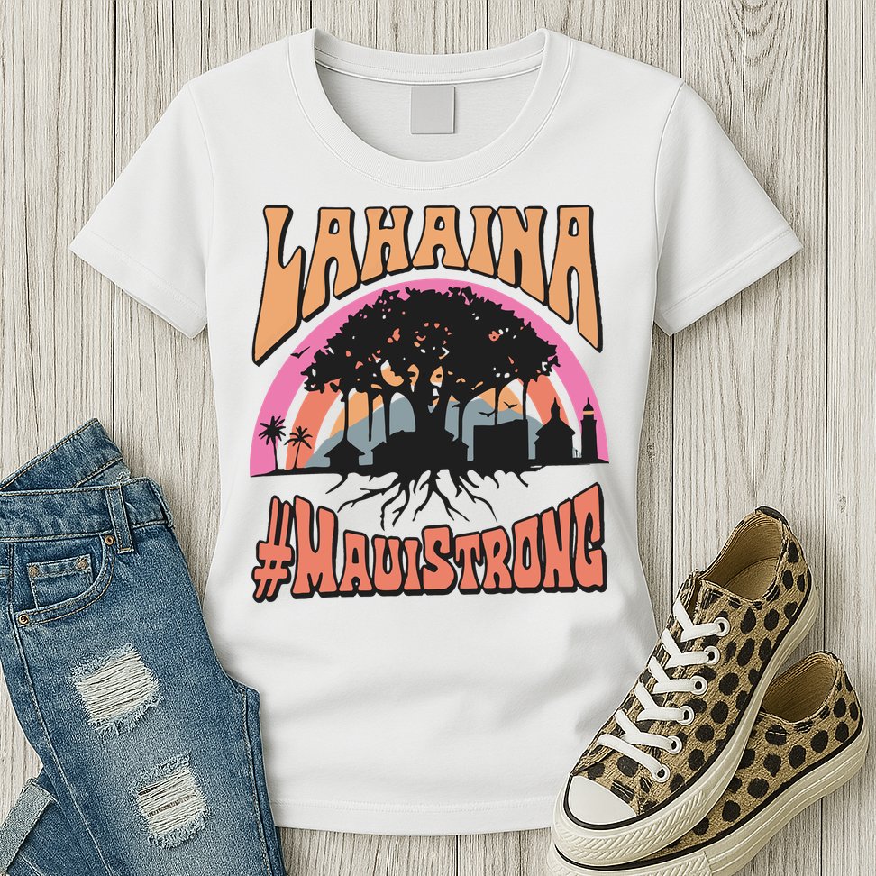 Maui Strong Lahaina Banyan Tree Womens T-Shirt