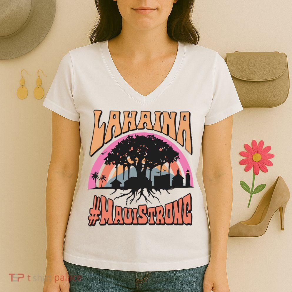 Maui Strong Lahaina Banyan Tree Women's V-Neck T-Shirt
