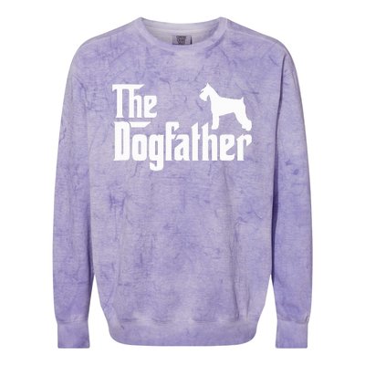 Miniature Schnauzer Lover Gift Dogfather Colorblast Crewneck Sweatshirt