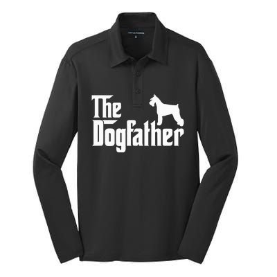 Miniature Schnauzer Lover Gift Dogfather Silk Touch Performance Long Sleeve Polo