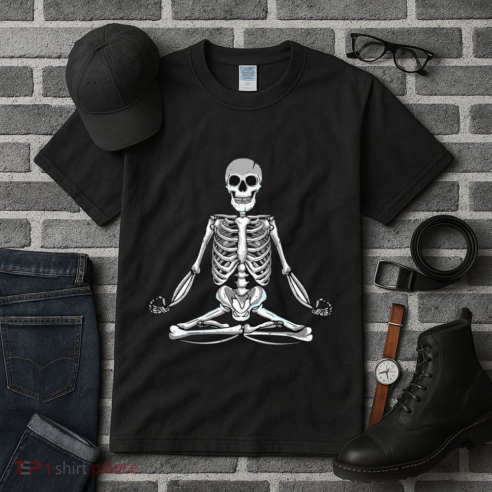 Meditating Skeleton Lotus Yoga Zen Balance Halloween Costume Tall T-Shirt