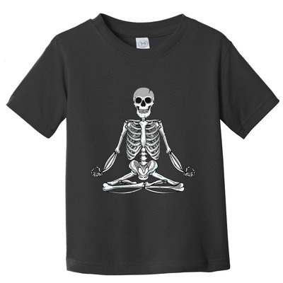 Meditating Skeleton Lotus Yoga Zen Balance Halloween Costume Toddler T-Shirt