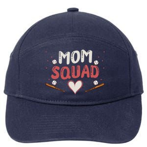 Mom Sports Love Baseball Game Day Season Practice Gift 7-Panel Snapback Hat