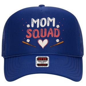 Mom Sports Love Baseball Game Day Season Practice Gift High Crown Mesh Back Trucker Hat