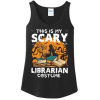 My Scary Librarian Costume Bookworm Book Halloween Ladies Essential Tank