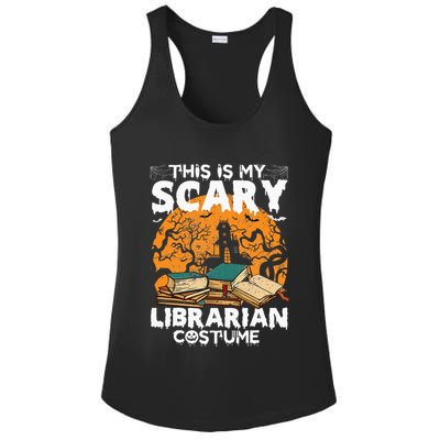My Scary Librarian Costume Bookworm Book Halloween Ladies PosiCharge Competitor Racerback Tank