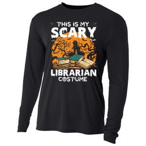 My Scary Librarian Costume Bookworm Book Halloween Cooling Performance Long Sleeve Crew